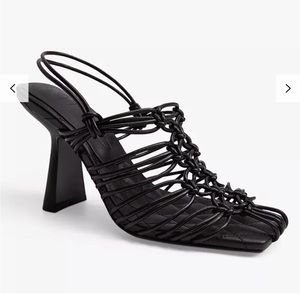 Mango Petunia Knots Heel Sandals, Black